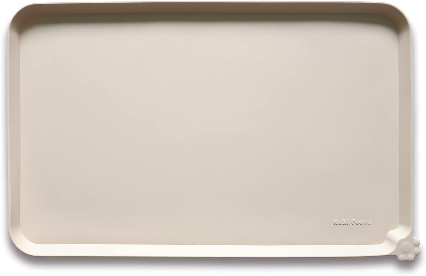 Hoki Found Large Silicone Pet Feeding Tray - Waterproof Dog Pet Cat Feeding Mat - Non Slip Pet Dog Cat Food Bowl Mats Placemat -Pet Water Mats for Carpet -Papayawhip