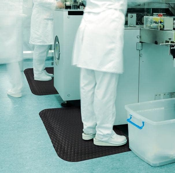 American Floor Mats Hog Heaven Premium 7/8" Black & Black Border 5' x 4' Nitrile Backed Anti-Fatigue Comfort Mat