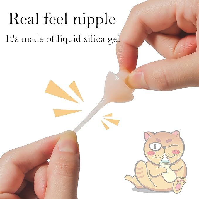 Silicone Feeding Nipples and Syringes for Newborn Kittens, Puppies, Small Animals, Rabbits Dongdong pet