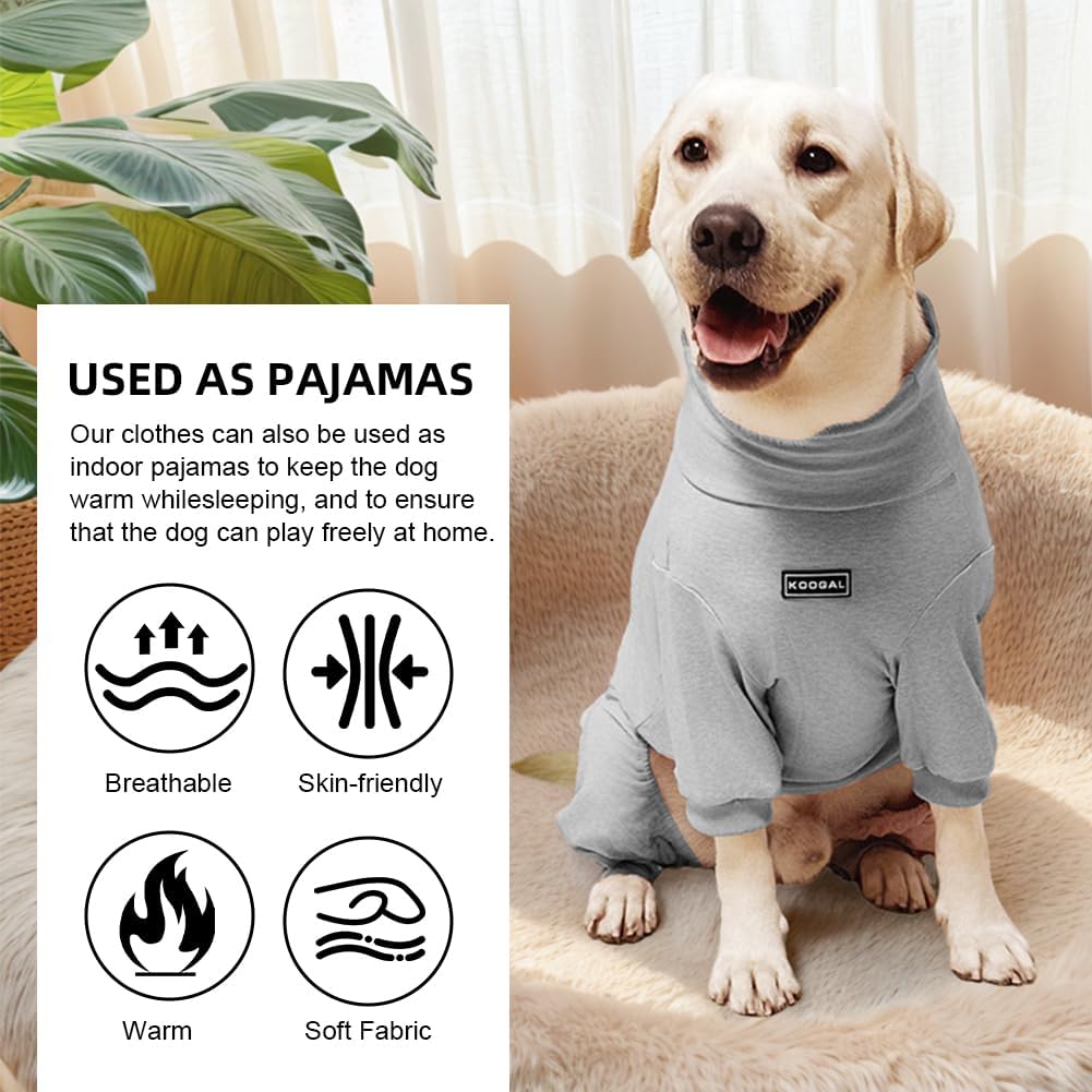 Dog Pyjamas PJS Sweater Clothes and Home Clothing Suitable for Small to Medium Breeds of Dogs, Dog Neutering Suits, Extra-Large Stretch Fabric, Four-Legged Clothes(Thin Gray, L)