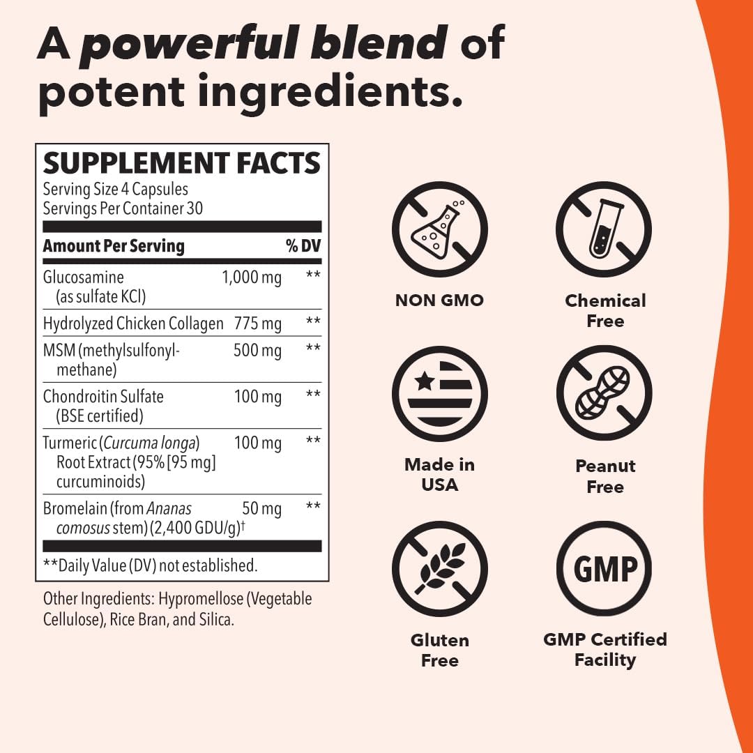 LifeSeasons Mobili-T - Joint Support Supplement - Reduces Aches & Discomforts - Increase Range of Motion - Rebuild Tissue & Cartilage - MSM Chondroitin Collagen Glucosamine & Turmeric - 120 Capsules