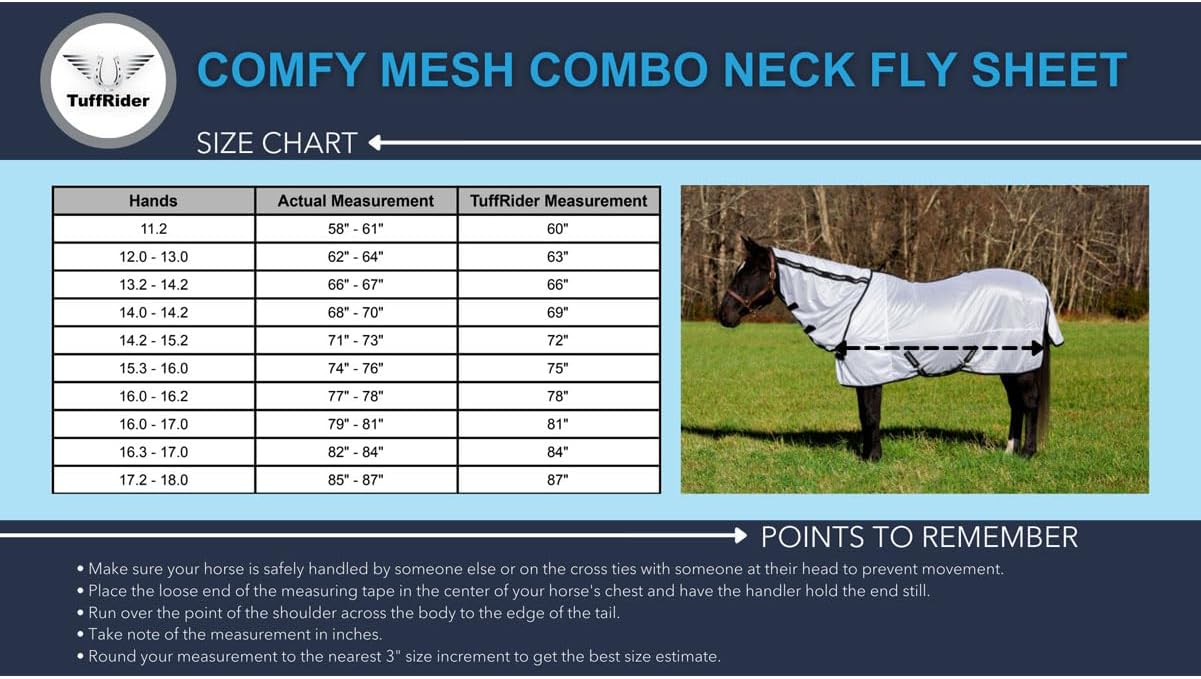 TuffRider Comfy Mesh Combo Neck Fly Sheet - White - 72