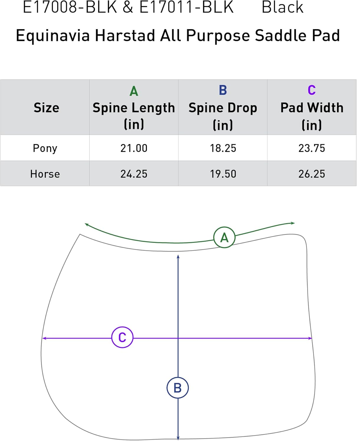 Equinavia Harstad All Purpose Saddle Pad | Classic & Durable | Moisture-Wicking Tricot Backing