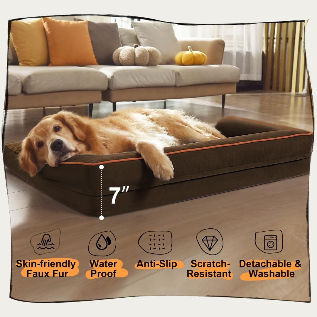 Small Dog Bed and Cat Sofa Waterproof Orthopedic Dog Beds for Small Dogs Cat Bed Comfy Pet Couch Sofa Beds with Washable Removable Cover & Non-Slip Bottom