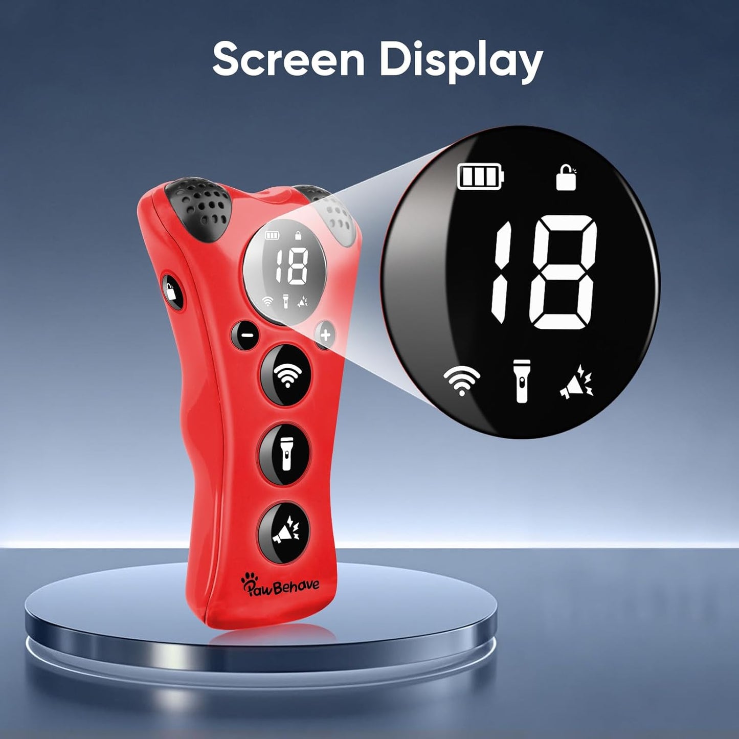 Ultrasonic Dog Bark Deterrent Device β10-Level Adjustable Anti Barking Trainer with Flashlight, Strobe, E-Clicker(18 Whistle Sounds)βNo Shock, Collar-Free Dog Behavior Correction Devices