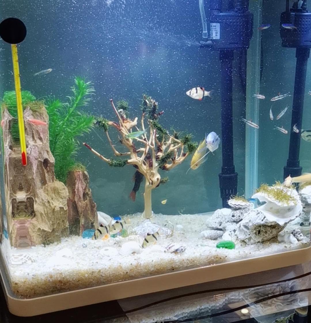 2pcs Small Bonsai Aquarium Tree,4-6inch,Handmade Aquarium Bonsai Tree Aquarium Decor Tree