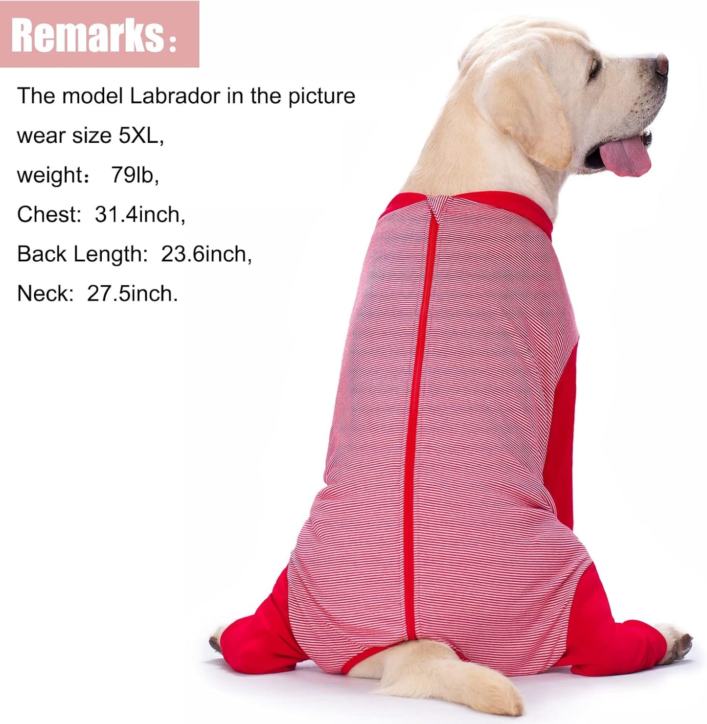 Yeapeeto Dog Onesie Surgery Recovery Suit for Large Medium Bodysuit Dogs Pajamas PJS Full Body for Shedding, Prevent Licking, Wound Protection, Cone Alternative (4X-Large (Pack of 1), Red)