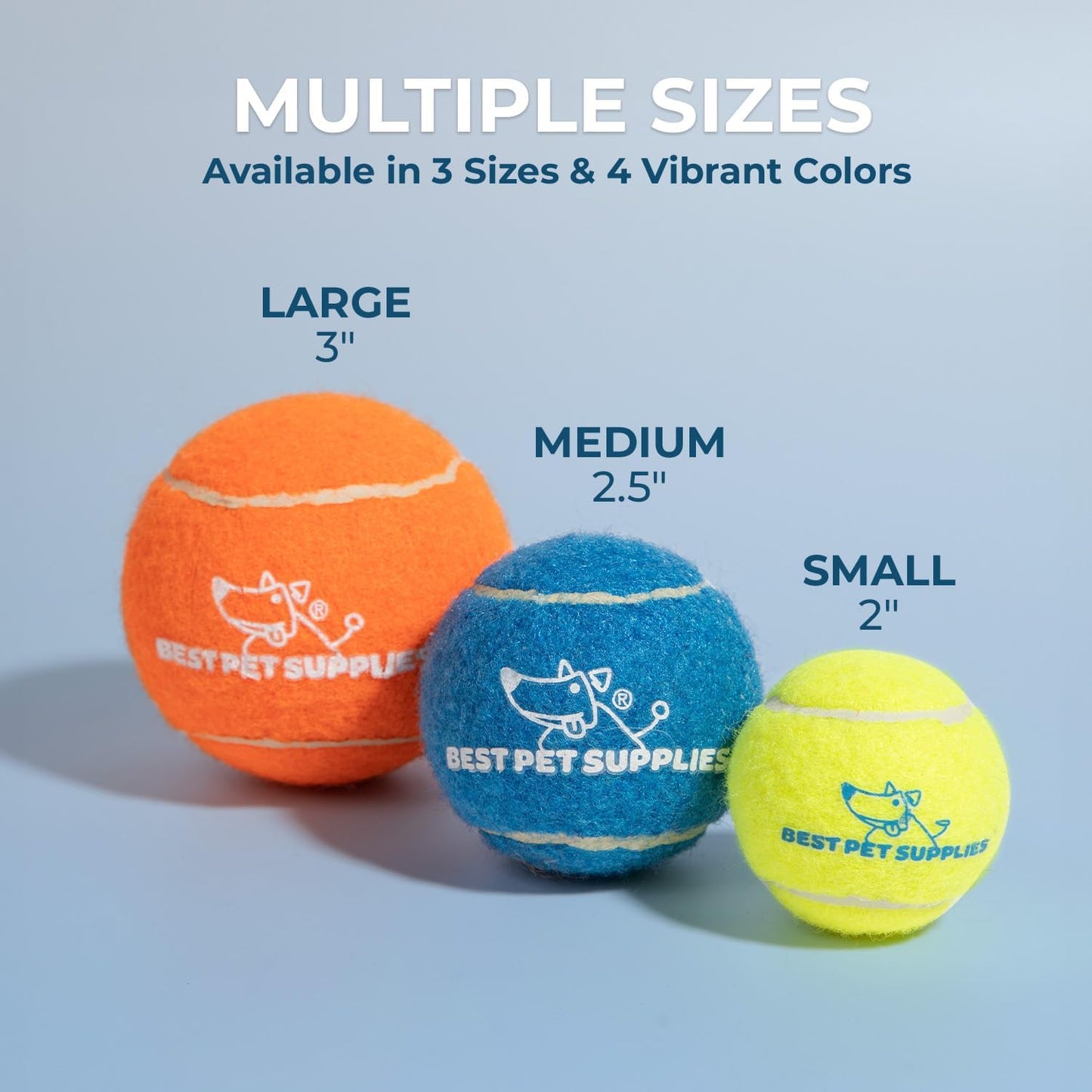 Best Pet Supplies Interactive Squeaky Dog Chew Toy, Ideal Dog Toys for Chewers, Small, Medium & Large Dogs, and Fetch Lovers - Tennis (Assorted Color), Small (Pack of 8)