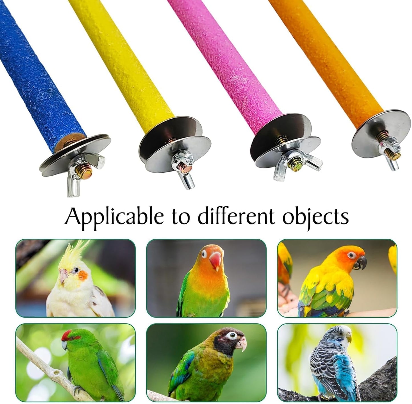 Hamiledy Bird Grinding Perch for Parrots Sand Bird Perches Claw Trim Cage Perches for Parakeets Cockatiels Lovebirds Canaries Green Cheeked Conures and Similarly Sized Birds(8 Pcs 0.78 in Diameter)