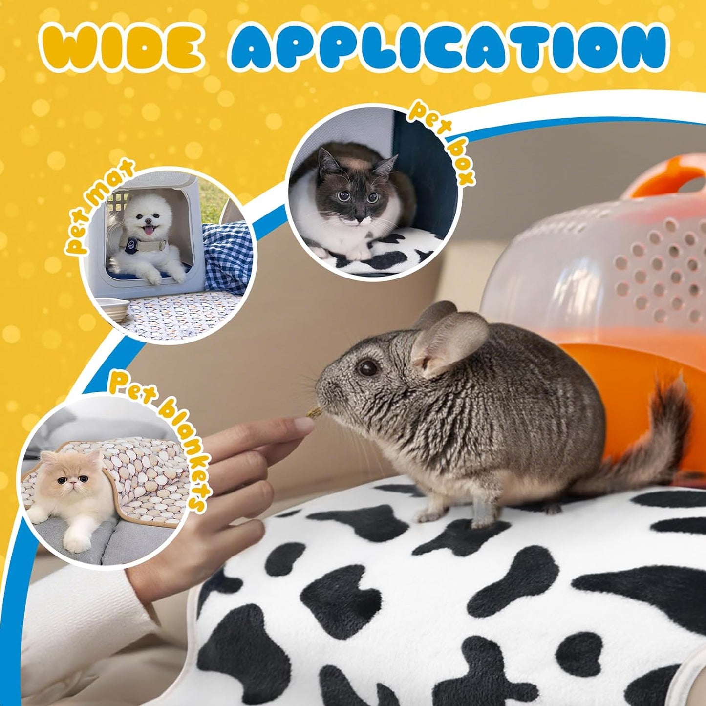 6 Pcs Guinea Pig Bedding Cage Liners Small Animal Flannel Blankets Sleep Mat Absorbent Reusable Pet Pee Bedding Pad Cover for Hamster Ferret Chinchilla Rabbit Hedgehog (16 x 24 Inch, Multi)