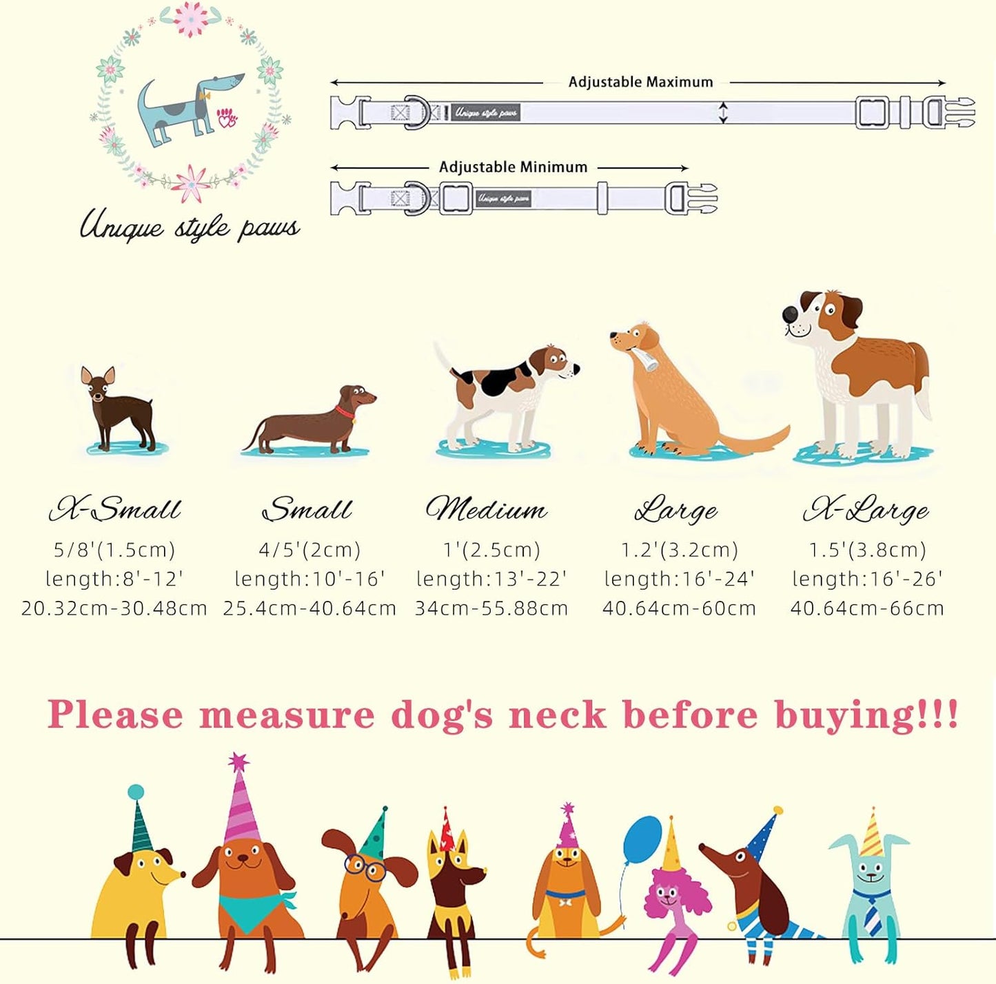 Unique Style Paws Christmas Dog Collar with Bow Red Green Plaid Cotton Puppy Collars for Small Medium Large Dogs