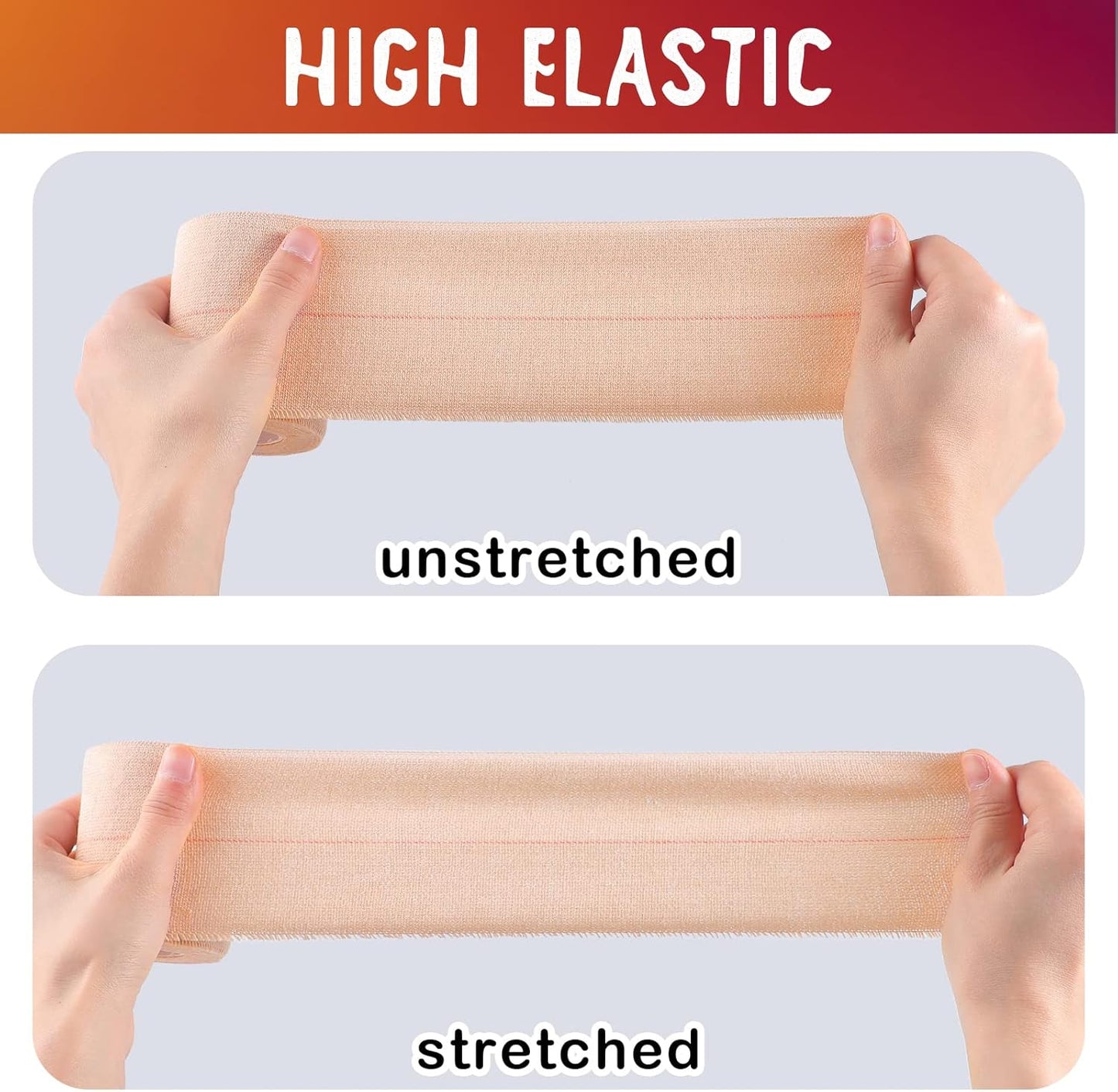 Nuanchu 16 Rolls Elastic Adhesive Bandage Tape Self Adherent Cohesive Flexible Stretch Elastic Athletic Tape for Sports Ankle Knee and Wrist, Vet Wrap for Horses Pets Cats Dogs(2 Inch x 5 Yard)