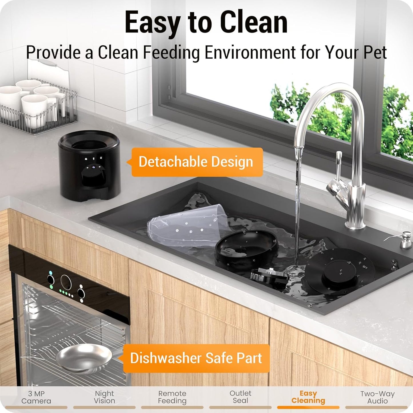 Automatic Cat Feeder with 2K HD Camera: 5G WiFi Automatic Dog Feeder with Sealed Outlet,Cat Food Dispenser with Freshness for Multiple Pets,Detachable for Easy Clean-21 Cup (5L Food Storage)