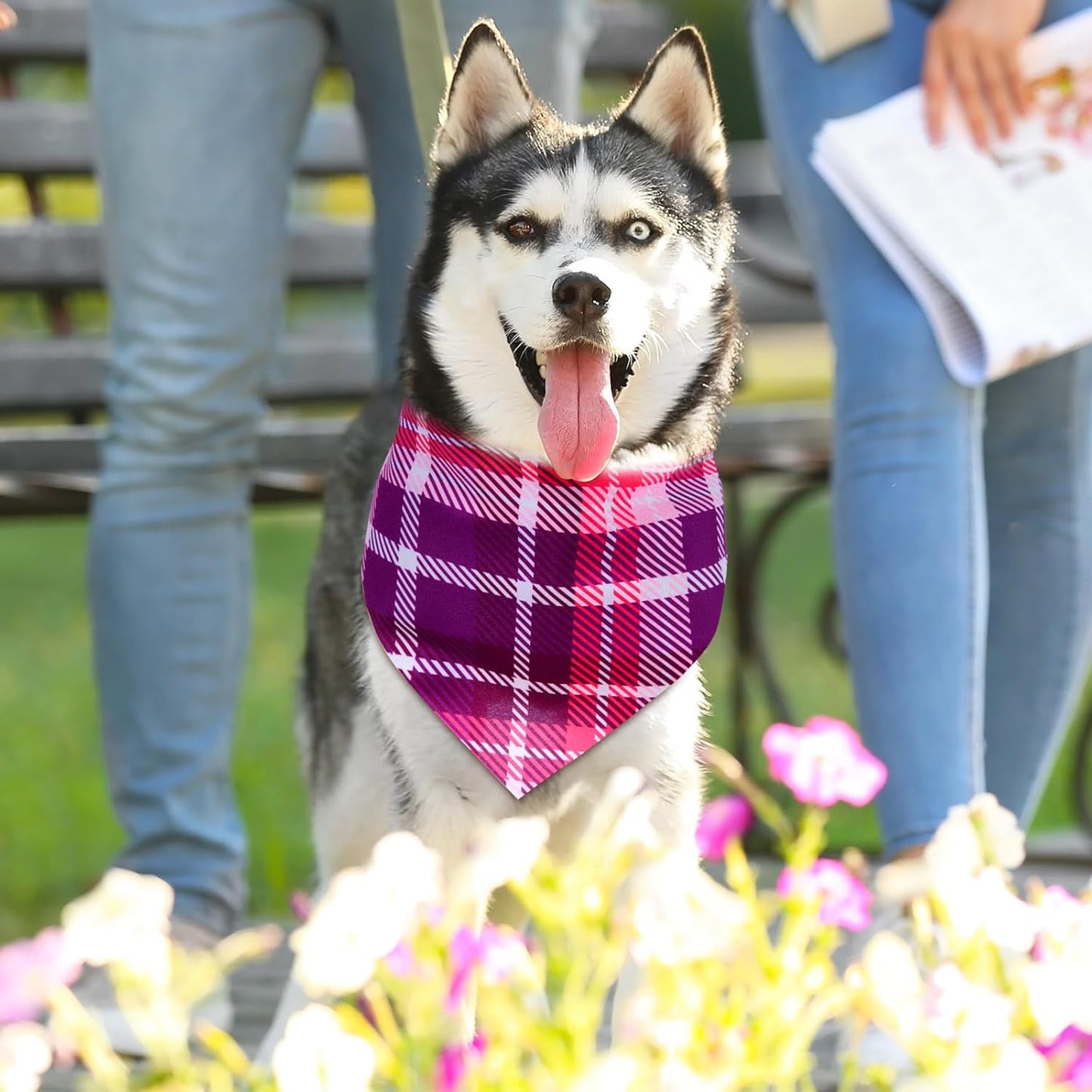 72 Pcs Plaid Dog Bandanas Bulk Triangle Scarf Cat Bibs Puppy Scarf Stripe Bandanas for Puppy Cat Birthday Party Costume