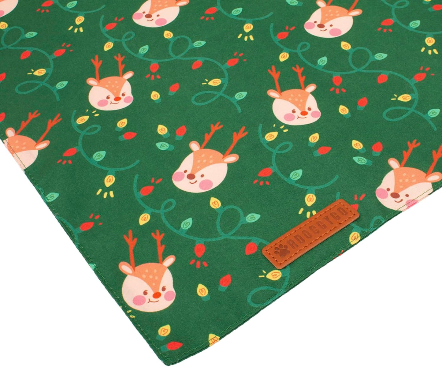 ADOGGYGO Christmas Dog Bandanas 2 Pack, Santa Deer Pattern Pet Xmas Scarf Bib, Premium Durable Fabric, Pet Christmas Bandanas for Large and Extra Large Dogs (X-Large)