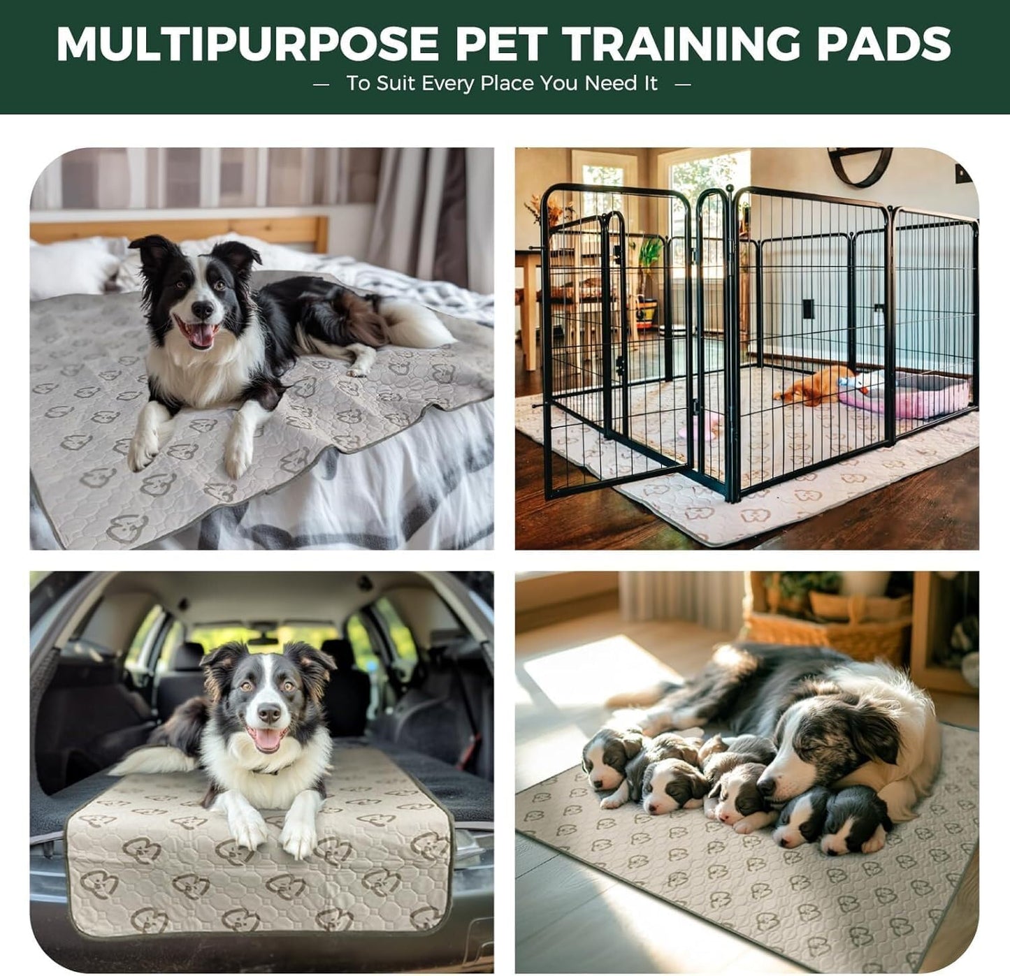 FXW Washable Pee Pads for Dogs, Puppy Pads with Super Absorbent, Specifically Designed for FXW Rollick/Homeplus 32/40/45inch 8 Panels Dog Playpen, 71" Square, Khaki, 1 Pack