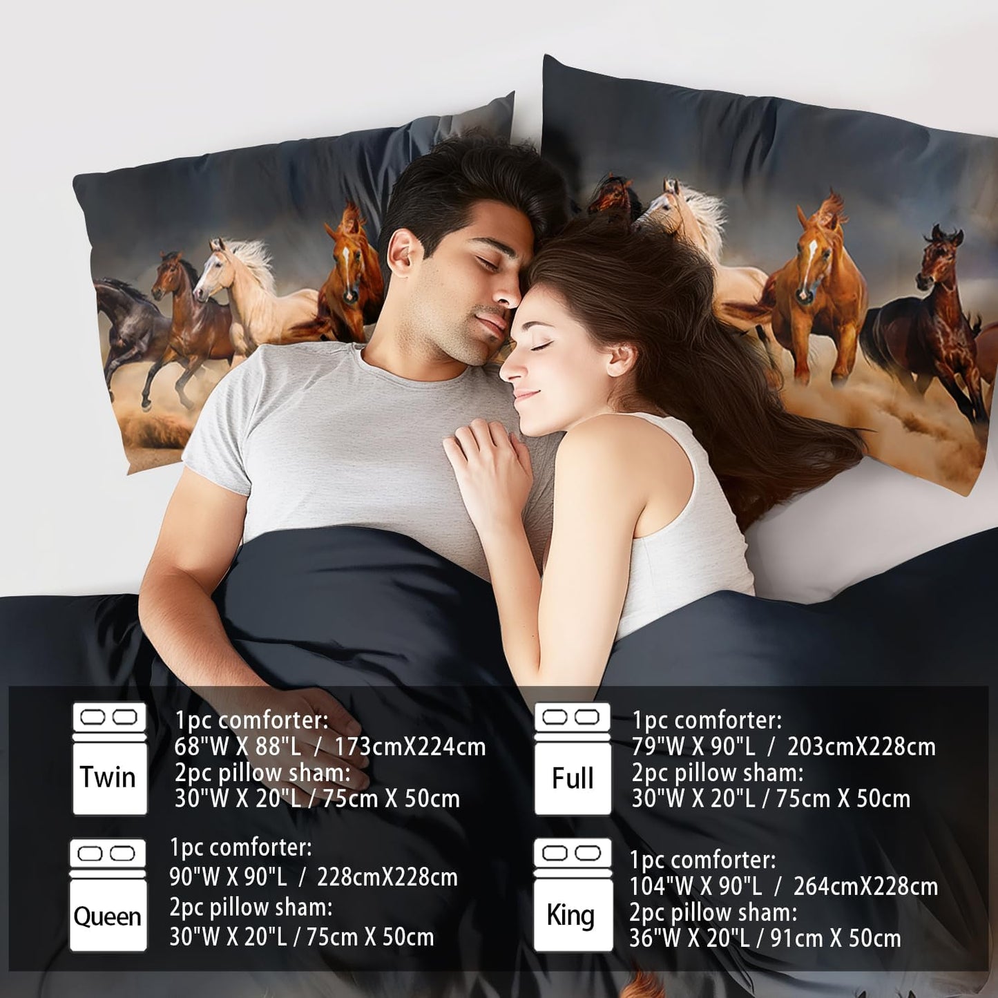 Western Horse Comforter Set Queen for Boys,Brown Western Cowboy Bedding Sets Queen Size, Farm Style Animal Horse Quilt for Boys, Southwestern Farmhouse Home Cowgirl Comforter Bedroom Decor