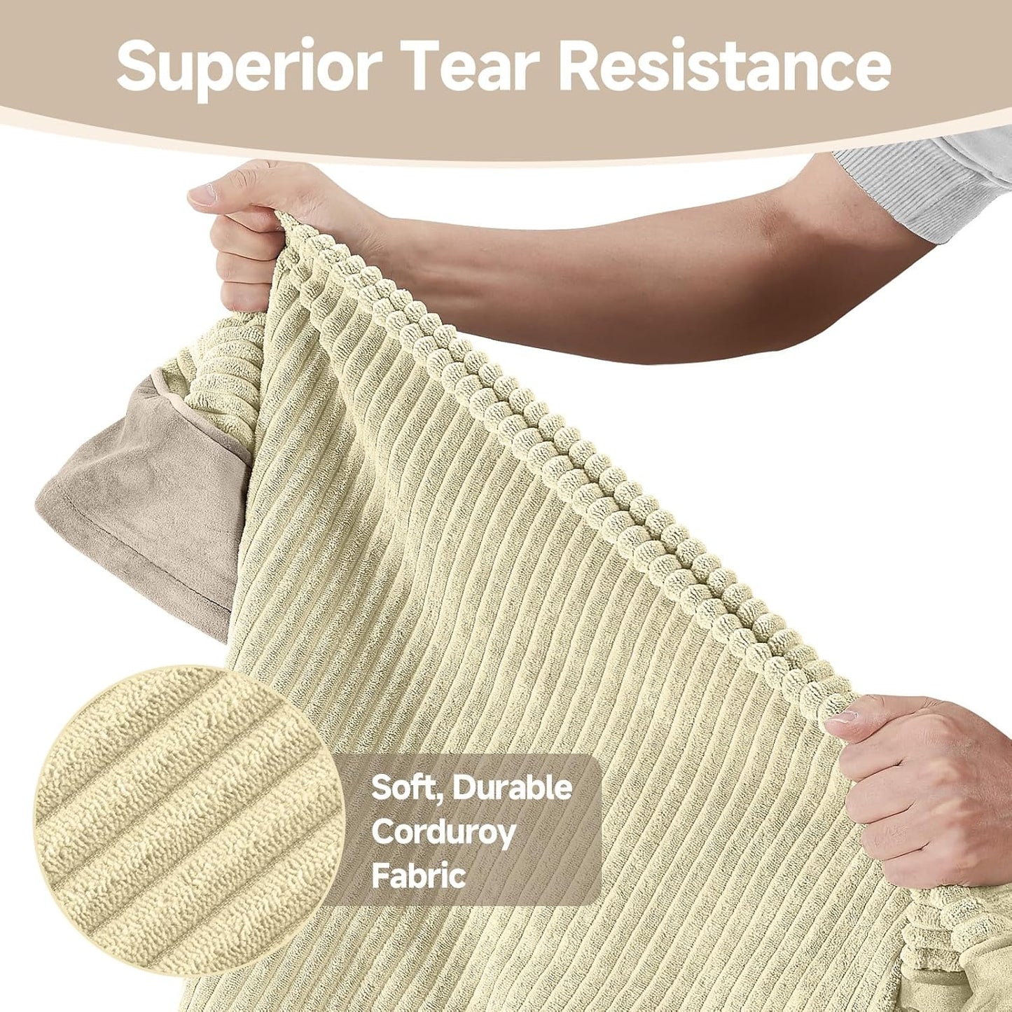 OhGeni Orthopedic Waterproof & Machine Washable Dog Bed for Medium Large Pets, Suitable for Crates, Cat Mat with 25D Egg Crate Foam, Removable Cover & Invisible Zipper, 35 Inches(Khaki)