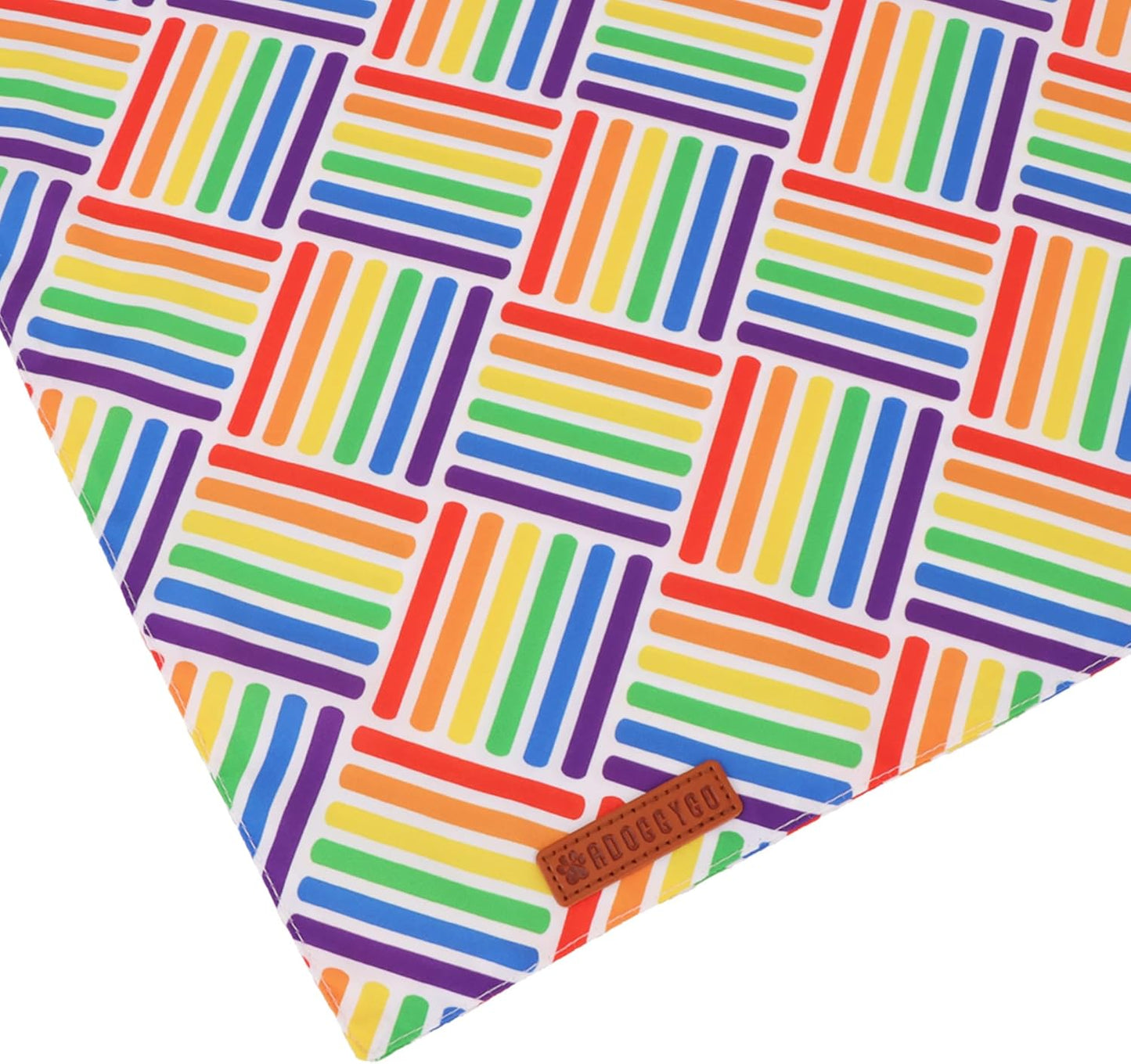 ADOGGYGO Rainbow Dog Bandana, Holiday Puppy Scarf, Adjustable Fit Colorful Rainbow Bandanas for Small Dogs Puppies (Small)