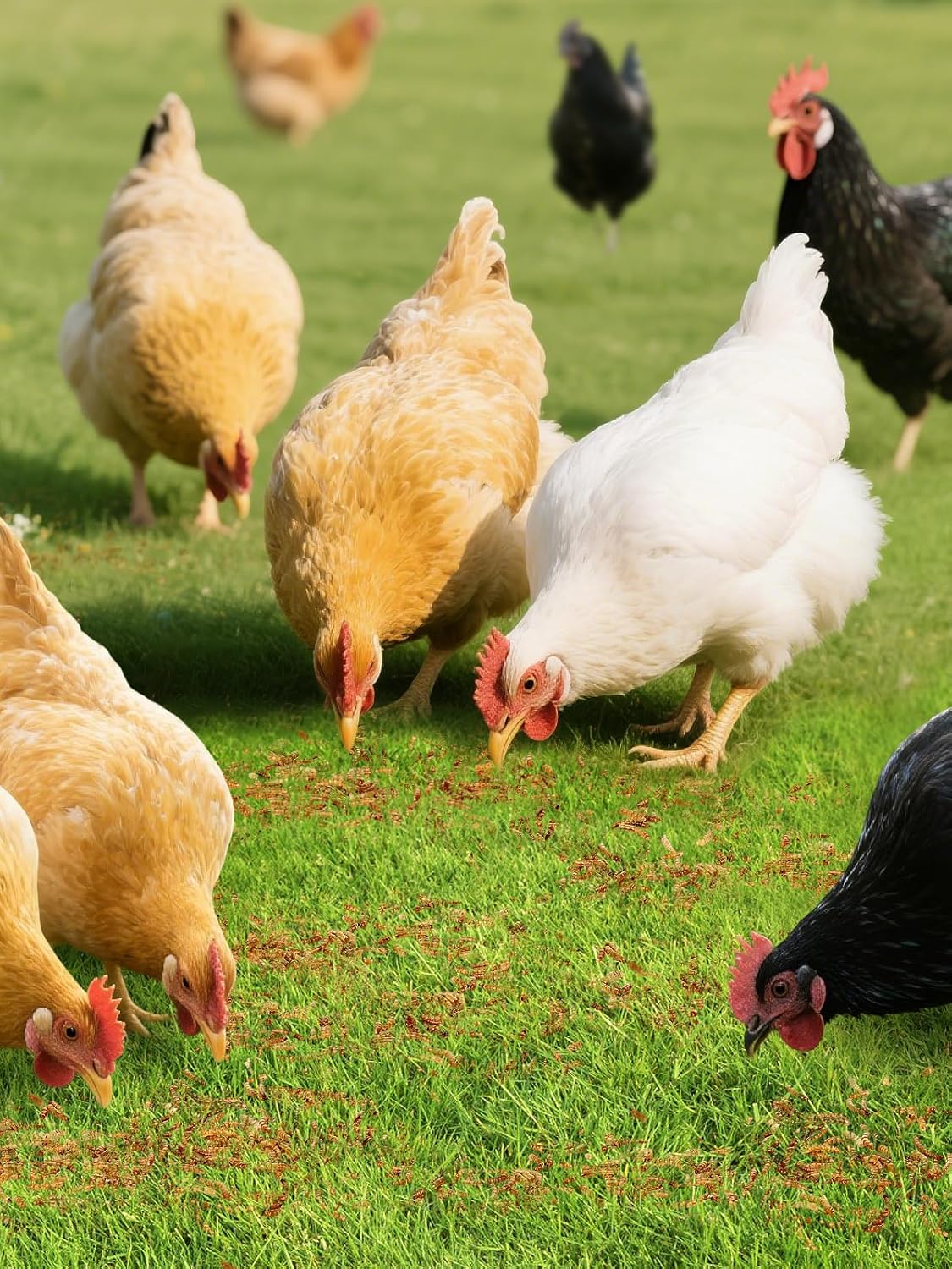 Mealworms Chicken Treats 3 Lbs with Handle Packing, High-Protein Promote Egg Production, Natural Chicken Feed for Laying Hens Wild Birds Ducks