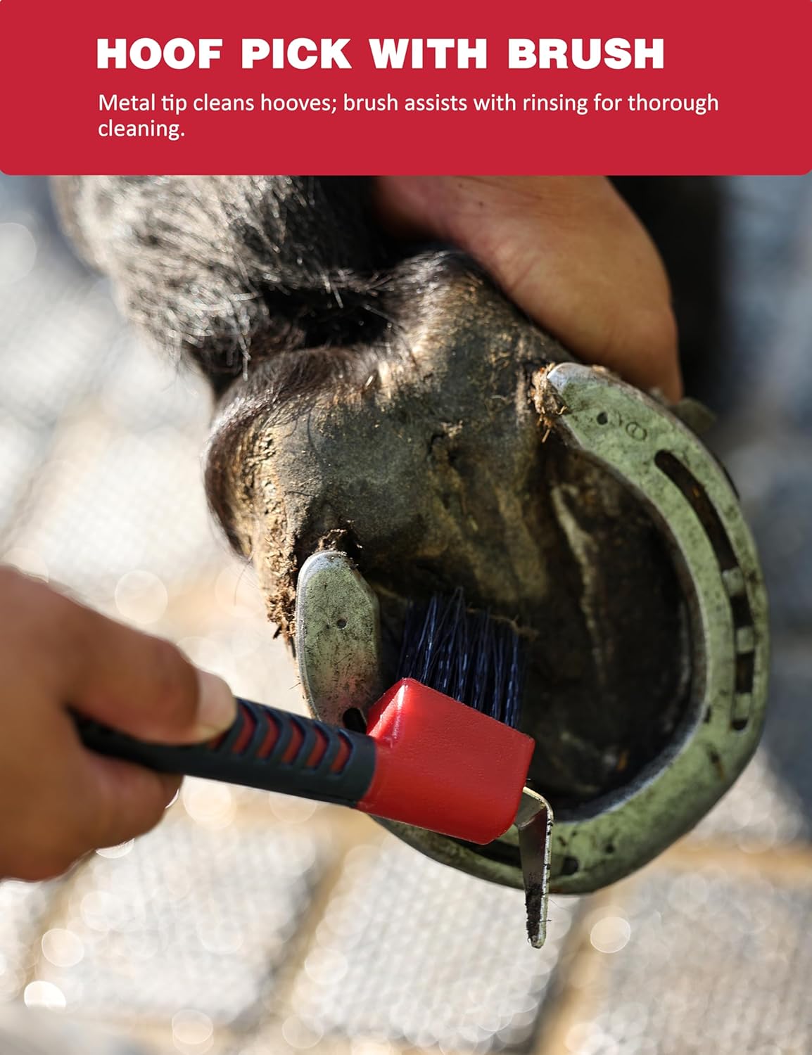 9PCS Horse Grooming Kit Curry Comb Sweat Scraper Horse Bathing Supplies Grooming Tools with Storage Bag Shadowberry