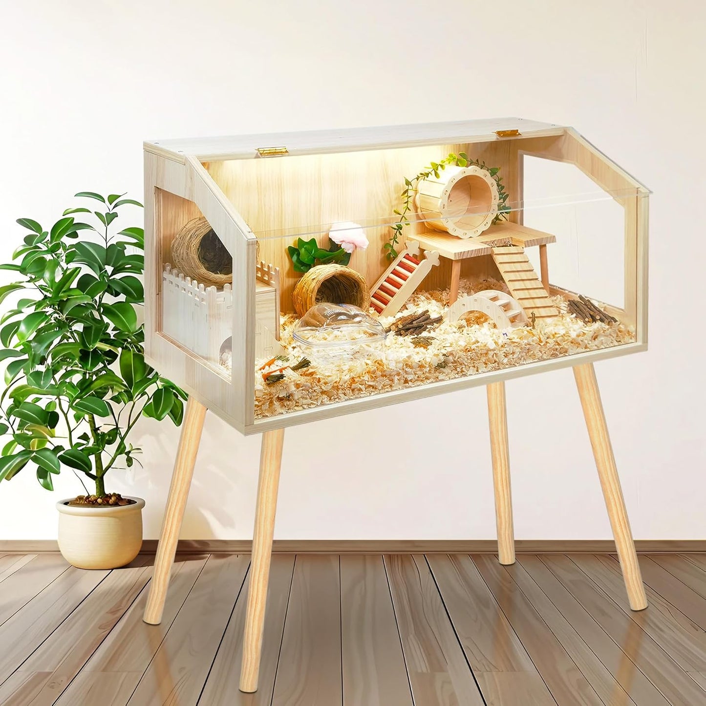 Prolee Hamster Cage with Legs, Guinea Pig Cages Chew Proof, Hamster House, Hamster Cages and Habitats, 40" L x 20" W x 47.6" H