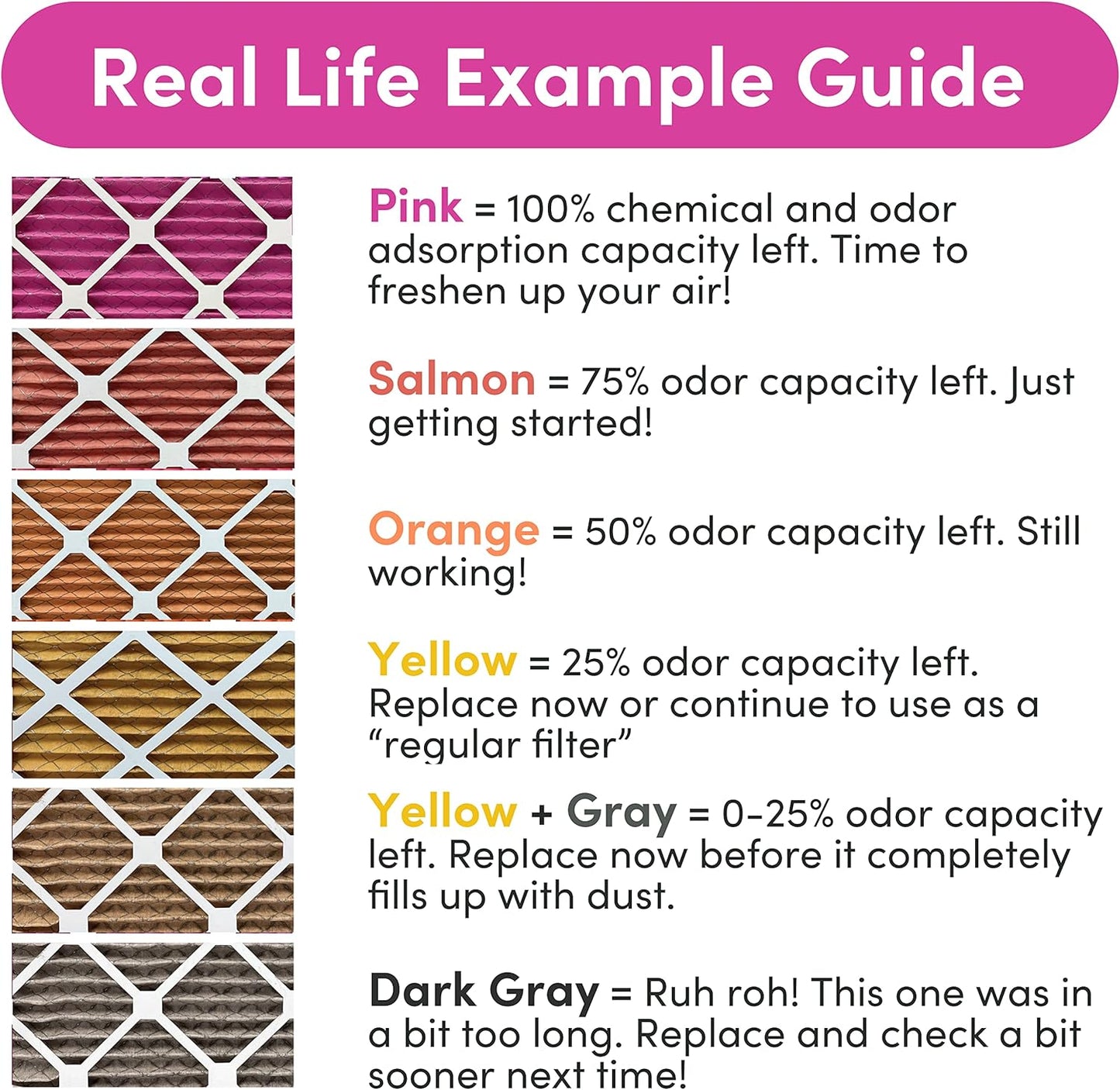 Colorfil 14x24x1 Air Filter (4-Pack) | Made in the USA | Color Changing | Remove Cat and Dog Odor | MERV 8 for Pet Hair Dander and Dust | 13.75"x23.75"x0.75" Exact Size