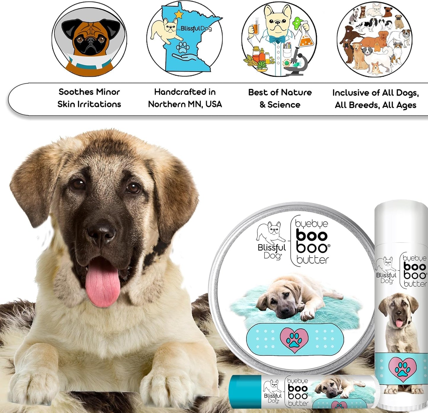 The Blissful Dog Anatolian Shepherd Boo Boo Butter, 4 Ounce