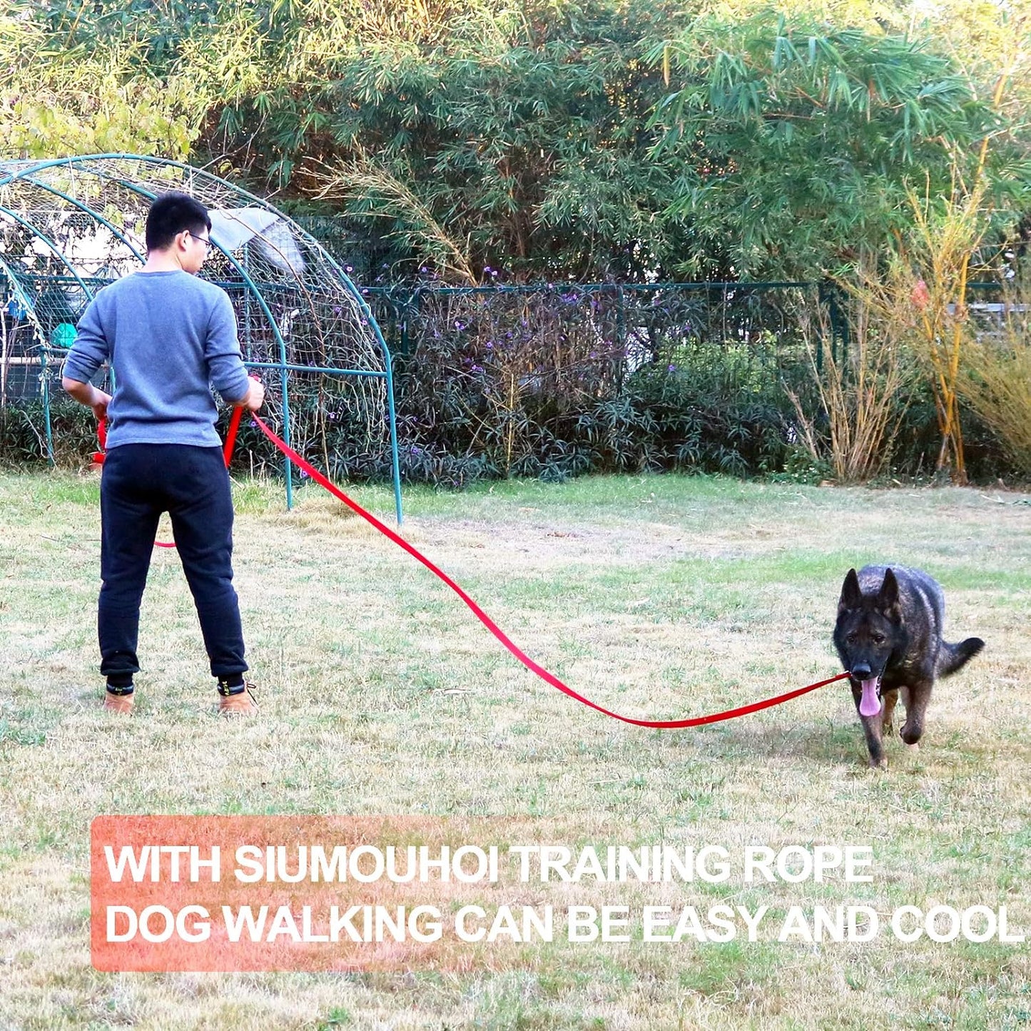Dog/Puppy Obedience Recall Training Agility Lead - 20ft Long Training Leash,3/4in Wide - Great for Play, Camping, or Backyard (20 Feet, Black)