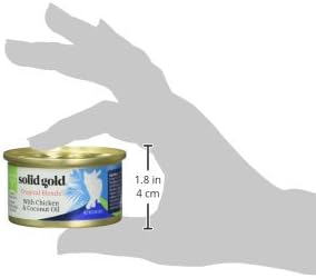 Solid Gold Wet Cat Food Pate in Coconut Oil - Healthy Canned Cat Food Pate w/Real Chicken, Omega Fatty Acids, Vitamins & Minerals - Grain Free & Gluten Free Canned Meals for Cats & Kittens - 24ct/3oz