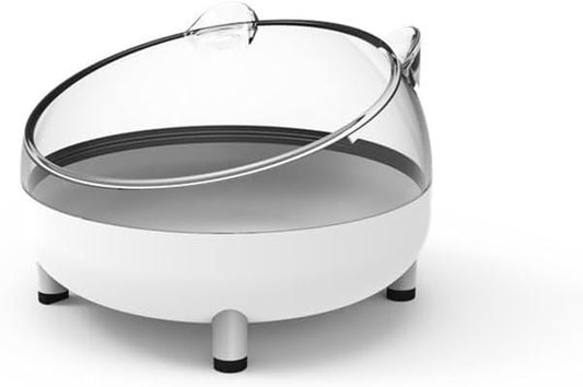 Meow&Woof Hamster Sand Bath Container, Large Sandbox Toilet Gerbil Batheoom, Tiny Chinchilla Dust Bathtub Sand Bath Box for Hamster Cage Accessories 6.5 Inch-White