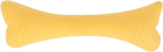 Only Natural Pet Rubber Boredom Buster Treat Stuffer Dog Toys - Interactive Stuffable Feeder Dispenser Fillable Durable Play Puppy Medium Large XS Chew Pup Hide Holder Easy Refill -BobbleBone/Yellow