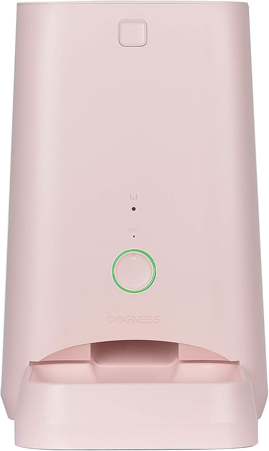 DOGNESS 6L Smart Feeder, Wi-Fi Enabled Pet Feeder for Cat and Dog, Smartphone App for iOS and Android, Portion Control, Fresh Lock System Auto Food Dispenser Pink