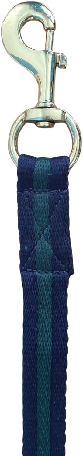 Soft Padded Lunge Line Rein Lead for Horses 27ft Looped Handle Swivel Clip (Navy/Green)