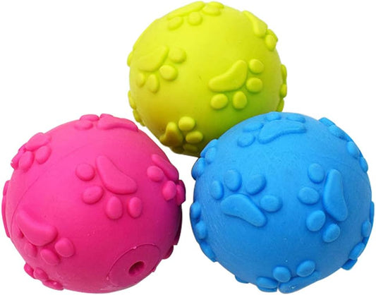 Dog Toys ，Dog Balls for Small Medium Large Dogs Squeaky Toy Balls 3 Pcs