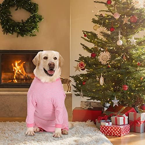 Yeapeeto Dog Onesie Surgery Recovery Suit for Large Medium Bodysuit Dogs Pajamas PJS Full Body for Shedding, Prevent Licking, Wound Protection, Cone Alternative (X-Large, Pink)