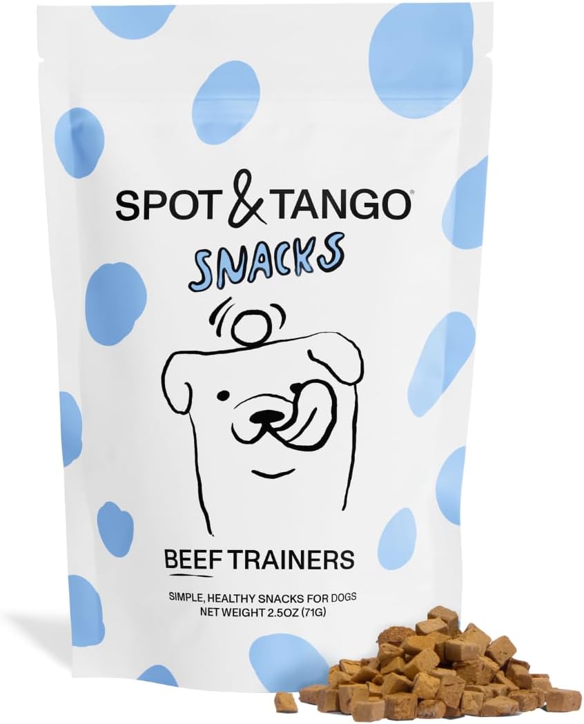 Spot & Tango Beef Dog Training Treats - 100% Beef Liver, Freeze-Dried Dog Snack - Grain & Gluten-Free - for Small, Medium, and Large Dogs - for Puppies Through Seniors