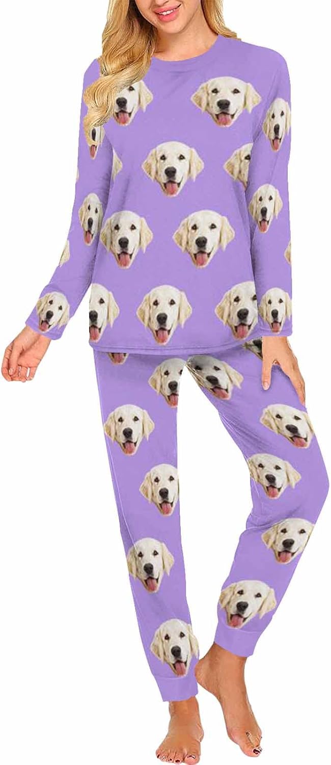 MyPupSocks Custom Face Pajamas Sets for Women, Personalized Photo Sleepwear XS-XXL