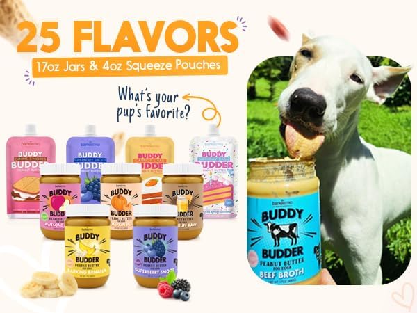 Relax Rover Buddy Budder (Stress + Anxiety), 100% Natural Dog Peanut Butter, Dog Supplment, Made in USA 17oz