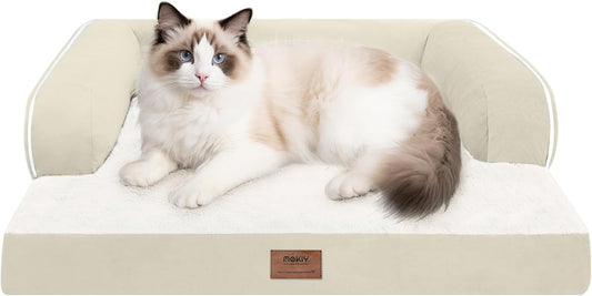 Small Dog Bed and Cat Sofa Waterproof Orthopedic Dog Beds for Small Dogs Cat Bed Comfy Pet Couch Sofa Beds with Washable Removable Cover & Non-Slip Bottom