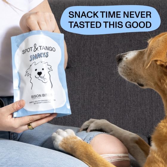 Spot & Tango Bison Bites Dog Treats - Single Ingredient, 100% Bison Kidney - Freeze-Dried Snacks - Grain & Gluten-Free - USA-Made - for Small, Medium, and Large Dogs