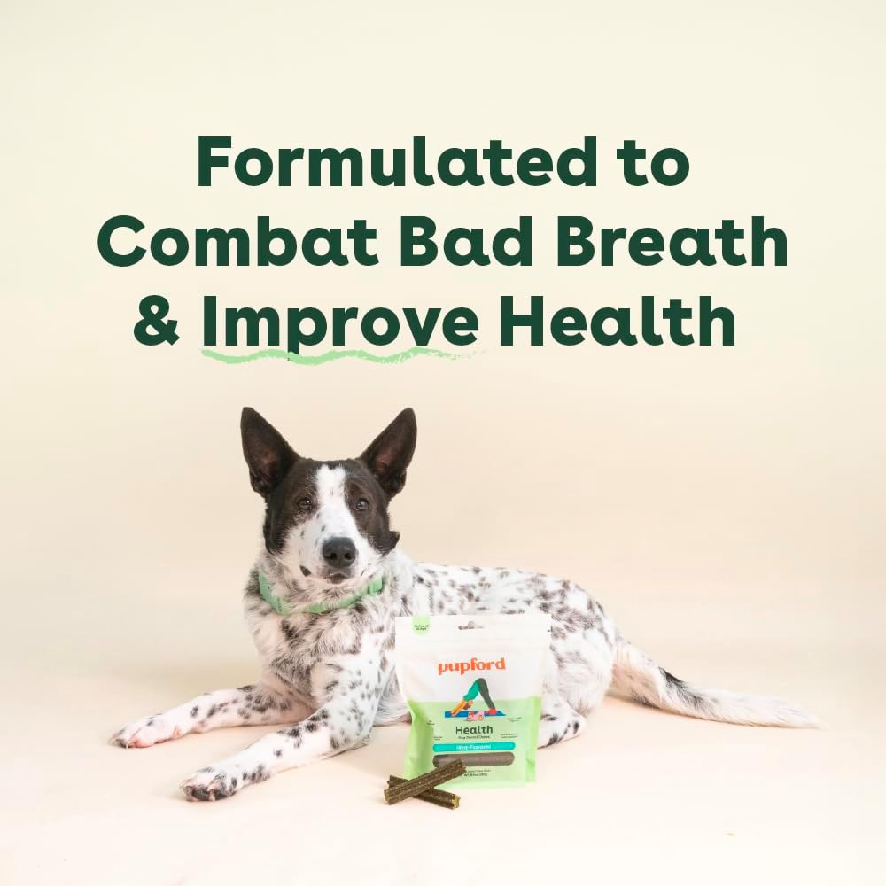 Pupford Dental Chews for Dogs, All-Natural 4-Inch Sticks for Plaque, Tartar & Bad Breath, Grooved Texture, Limited Ingredients, Made in USA (30 Count)