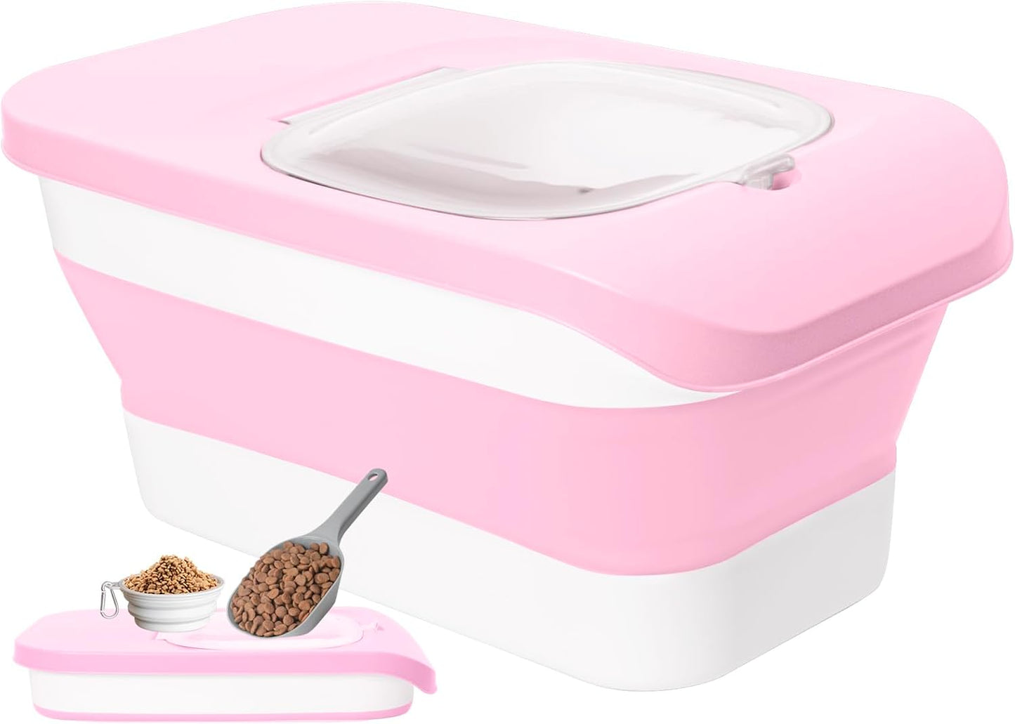 10-13 Lbs Dog Food Container, Collapsible Pet Food Storage Containers with Airtight Lid, Pet Food Scoop and Silicone Dog Bowl, Dog Food Storage Container Dry Food for Dog, Cat
