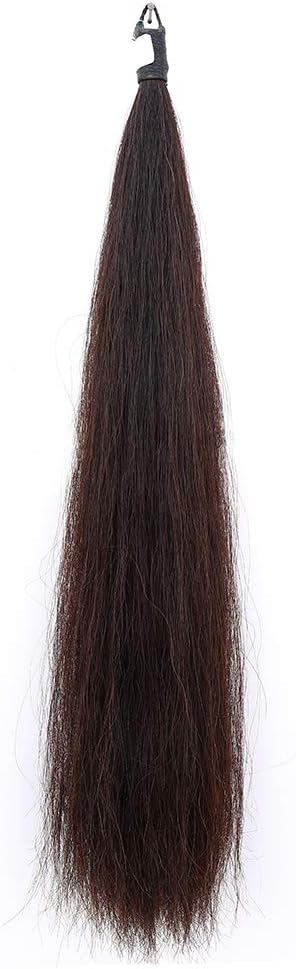 Horse Tail Extensions with Braided Horsehair Loop, Blunt Cut Bottom, 34-36 inches Long and 1 lb Weight (Dark Sorrel)