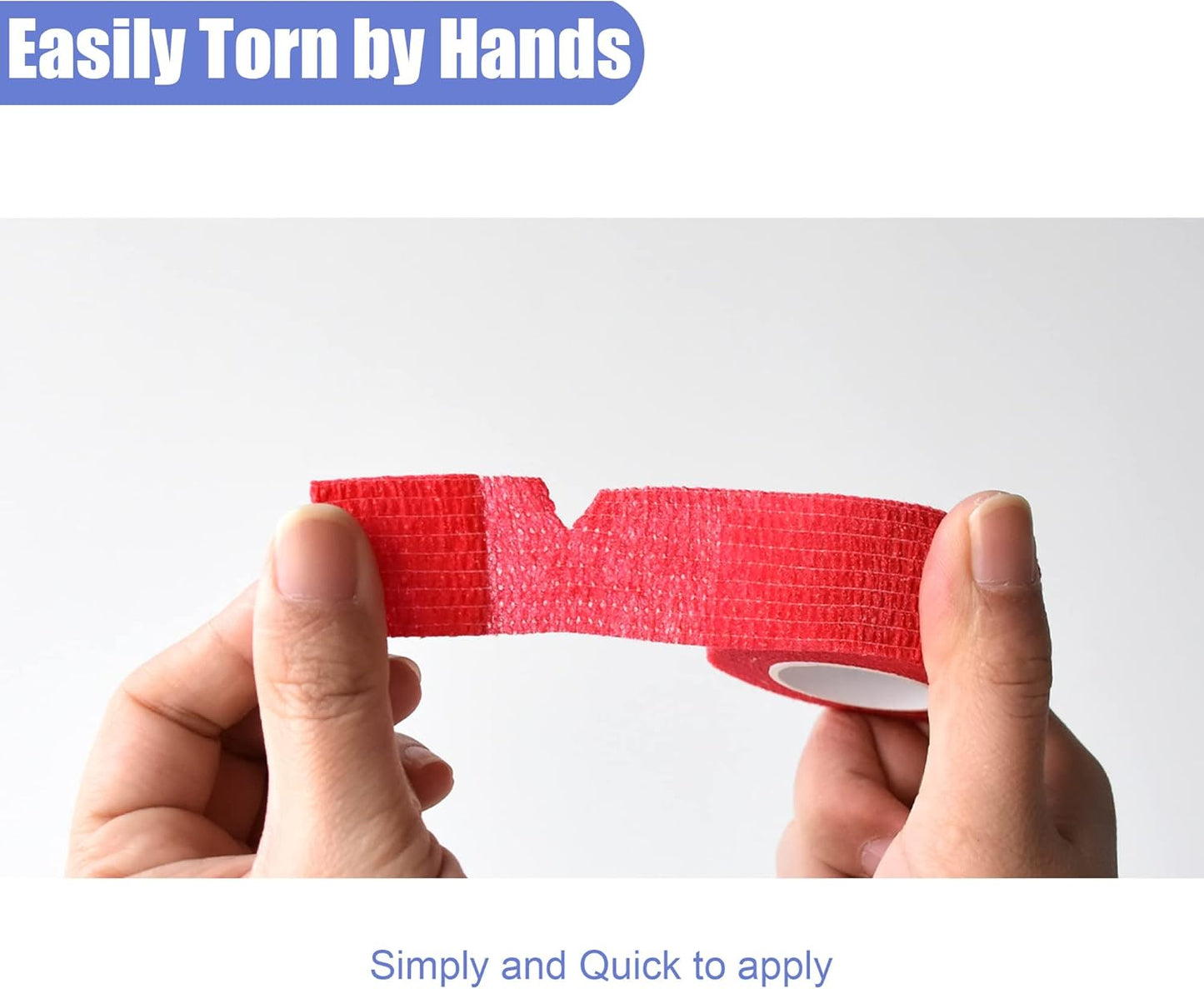 9 Pack 1" x 5 Yards Self Adhesive Bandage Wrap Self Stick Wrap for Ankle, Wrist, Finger, Sports, Breathable Cohesive Vet Tape for Pets (Red)