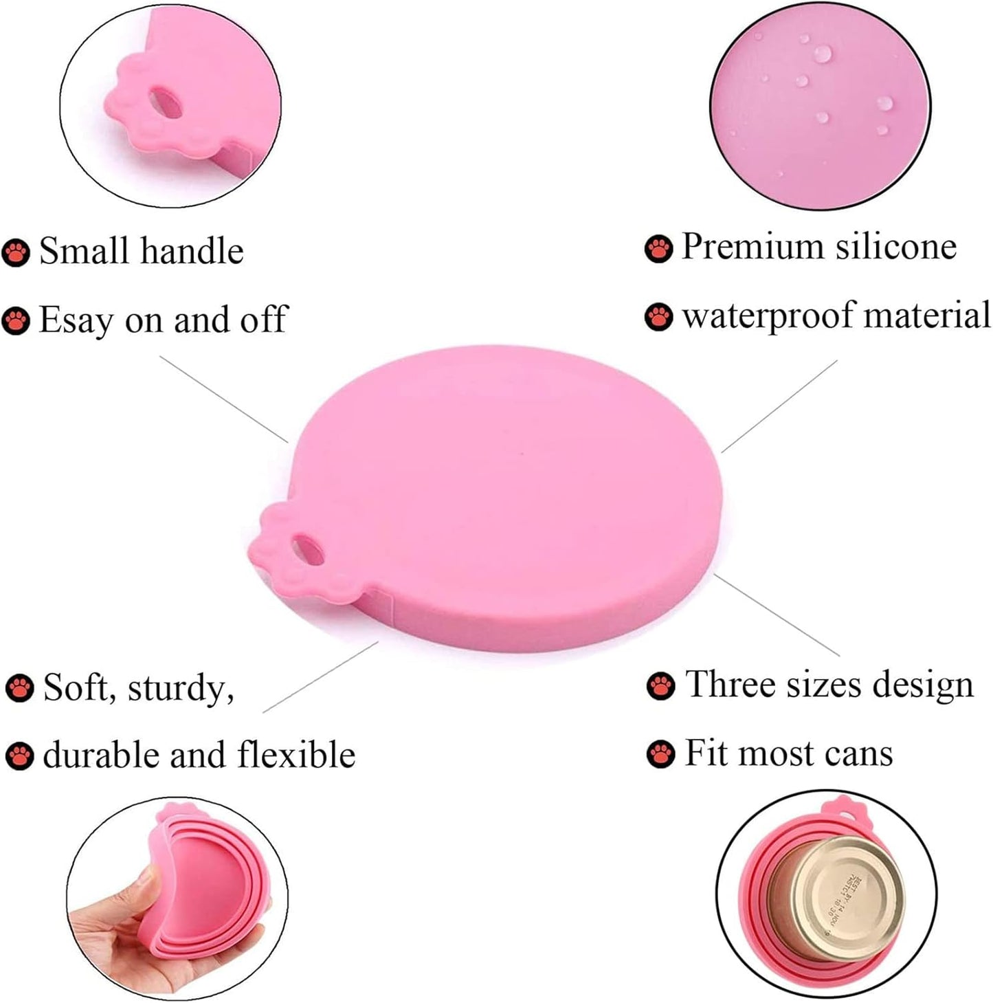 Dog Food Can Covers Silicone Food Can Lids for Cat Dog Pet Food Cans | Universal Size | BPA Free | (Mix Color3)