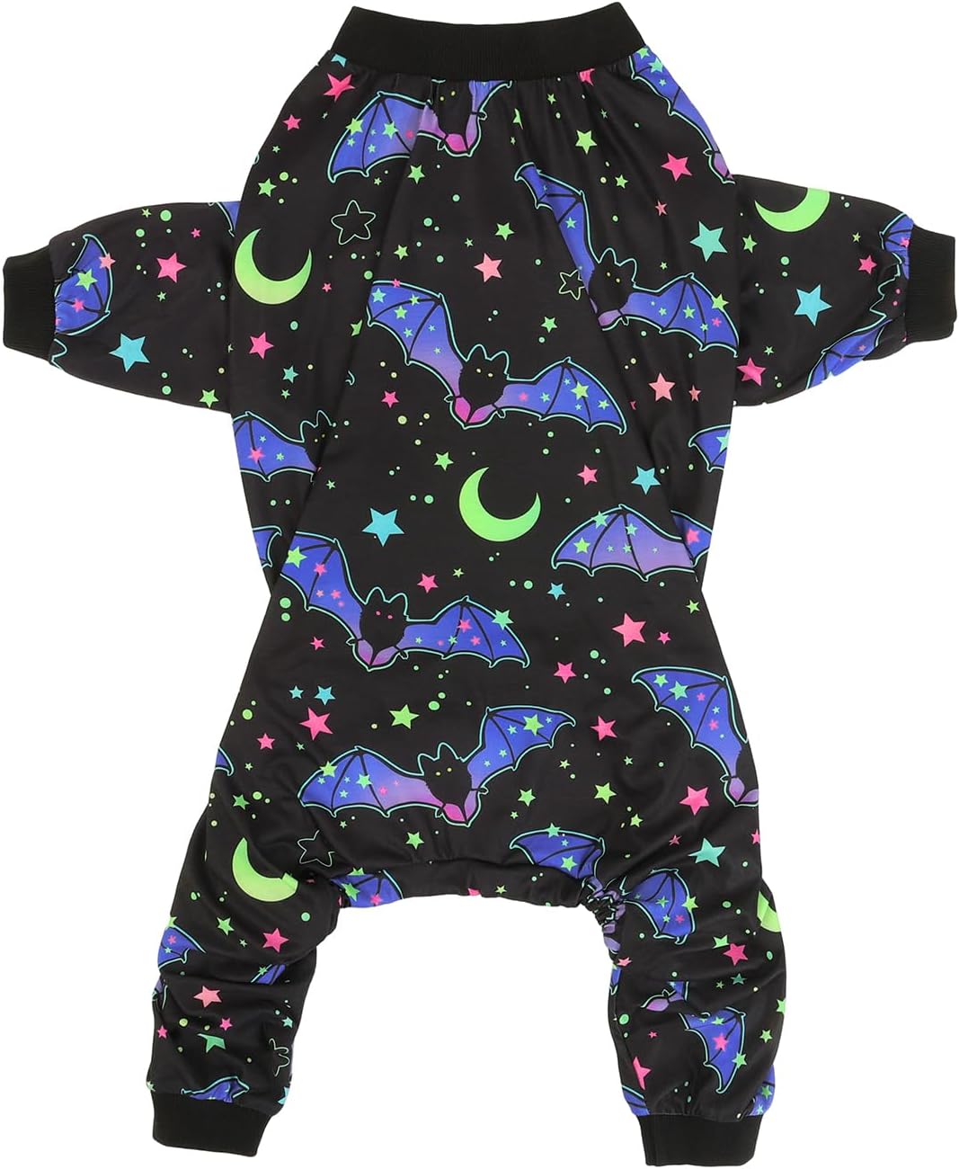 HDE Dog Pajamas One Piece Jumpsuit Lightweight Dog PJs Shirt for M-3XL Dogs Starry Bats - M