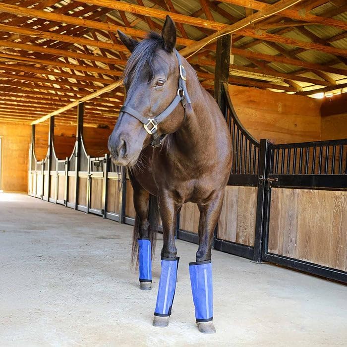 Jeffers Romper Stomper Fly Boots for Horses - Grey, Large – Breathable Mesh Leg Wraps for Insect Protection, Stable Accessories for Summer Turnout, Ride Gear, Horse Hoof & Leg Care - 4 Pack