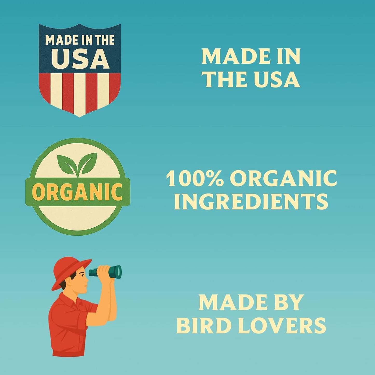 100% Organic Parrot Food – Premium Bird Seed Mix with Oat Groats, Buckwheat, Amaranth, Super Veggies & Seeds – Reusable Tin + Stainless-Steel Scooper – Made in USA, Human Grade Ingredients (1lb)