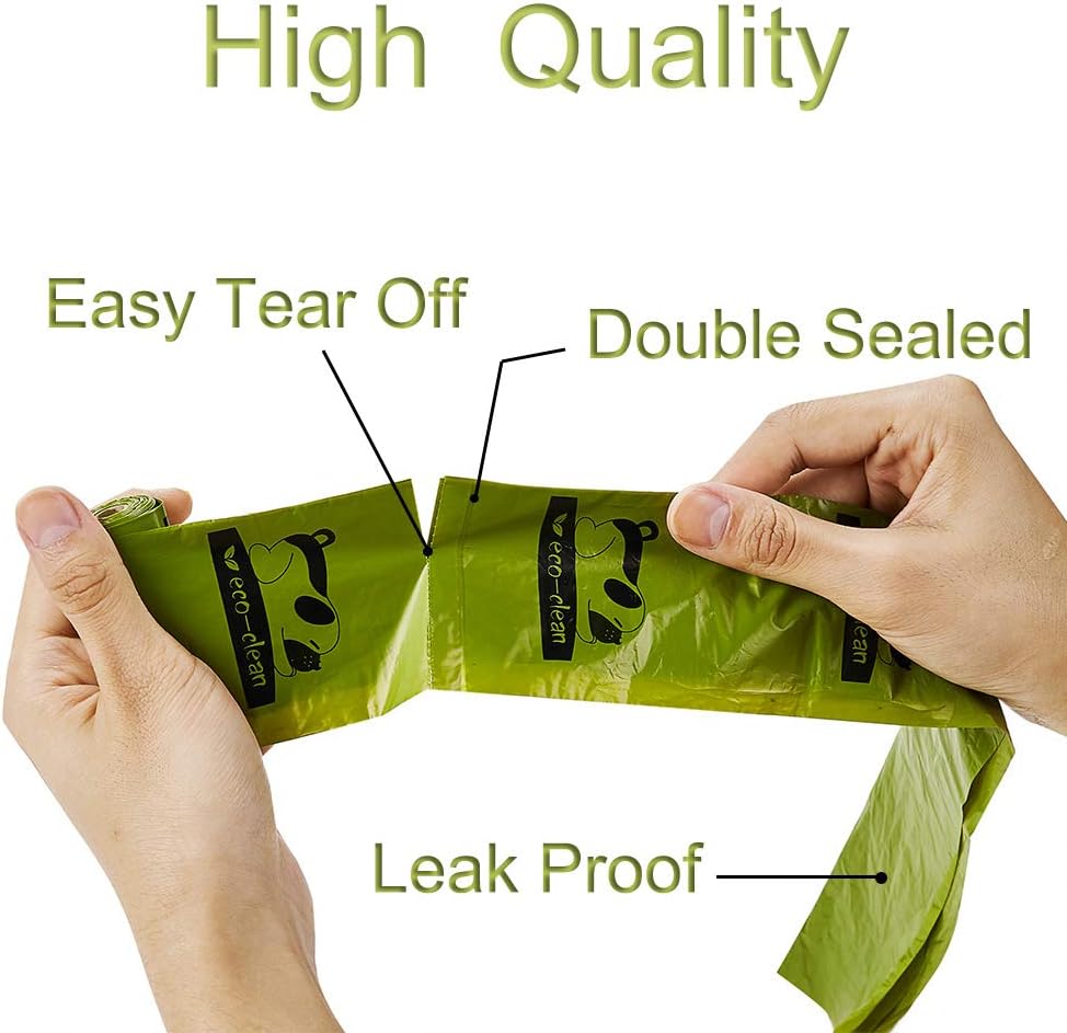 ECO-CLEAN Dog Poop Bags, 24 Rolls/360 Bags with Dispenser, Dog Waste Bags, Unscented, Leak-Proof, Easy Tear-Off